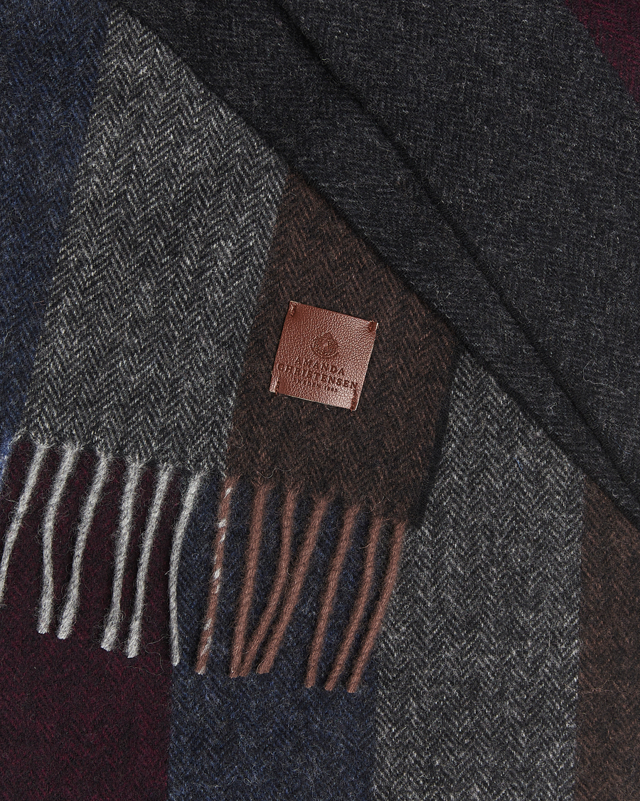 Hombres | Amanda Christensen Merino Wool Herringbone Striped Scarf Multi | Amanda Christensen | Merino Wool Herringbone Striped Scarf Multi