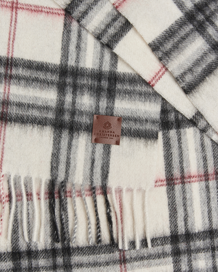 Hombres | Bufandas | Amanda Christensen | Wool Check Scarf Cream