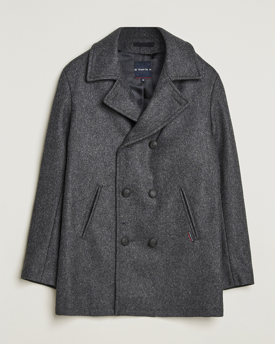 Hombres | Abrigos y chaquetas | Armor-lux | Kermor Wool Peacoat Grey Melange