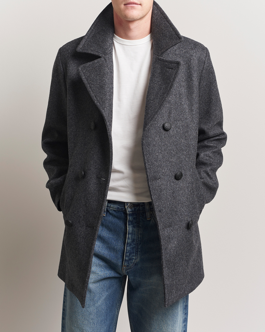 Hombres | Abrigos y chaquetas | Armor-lux | Kermor Wool Peacoat Grey Melange