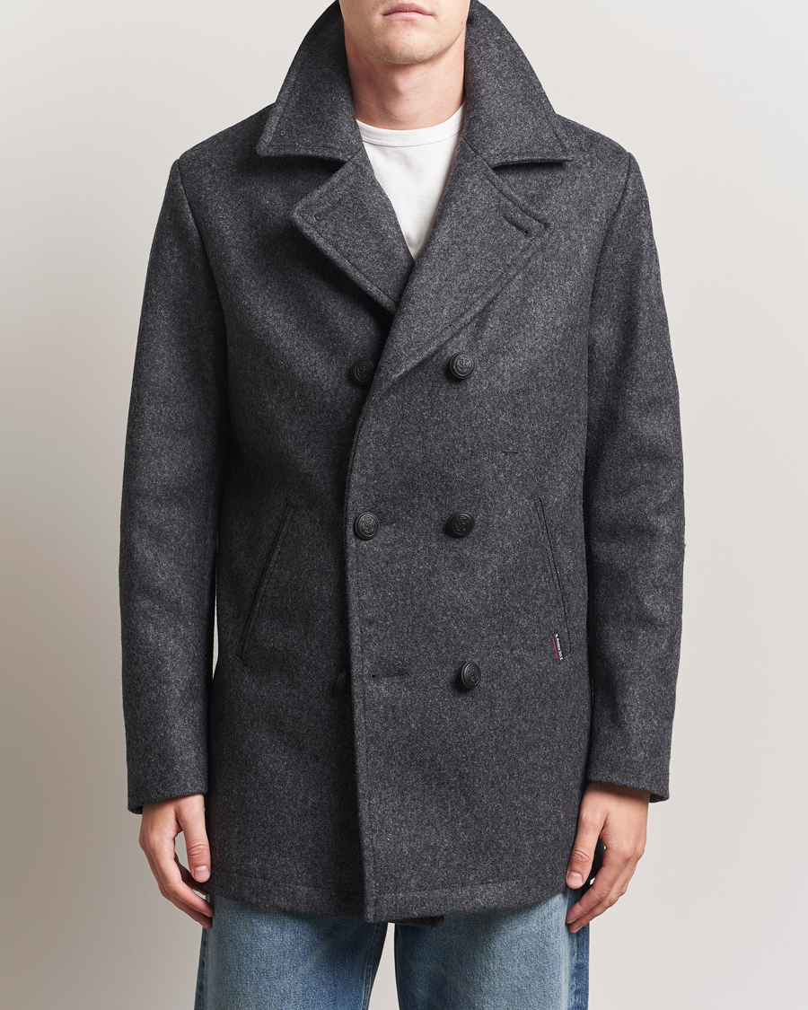 Hombres | Abrigos y chaquetas | Armor-lux | Kermor Wool Peacoat Grey Melange