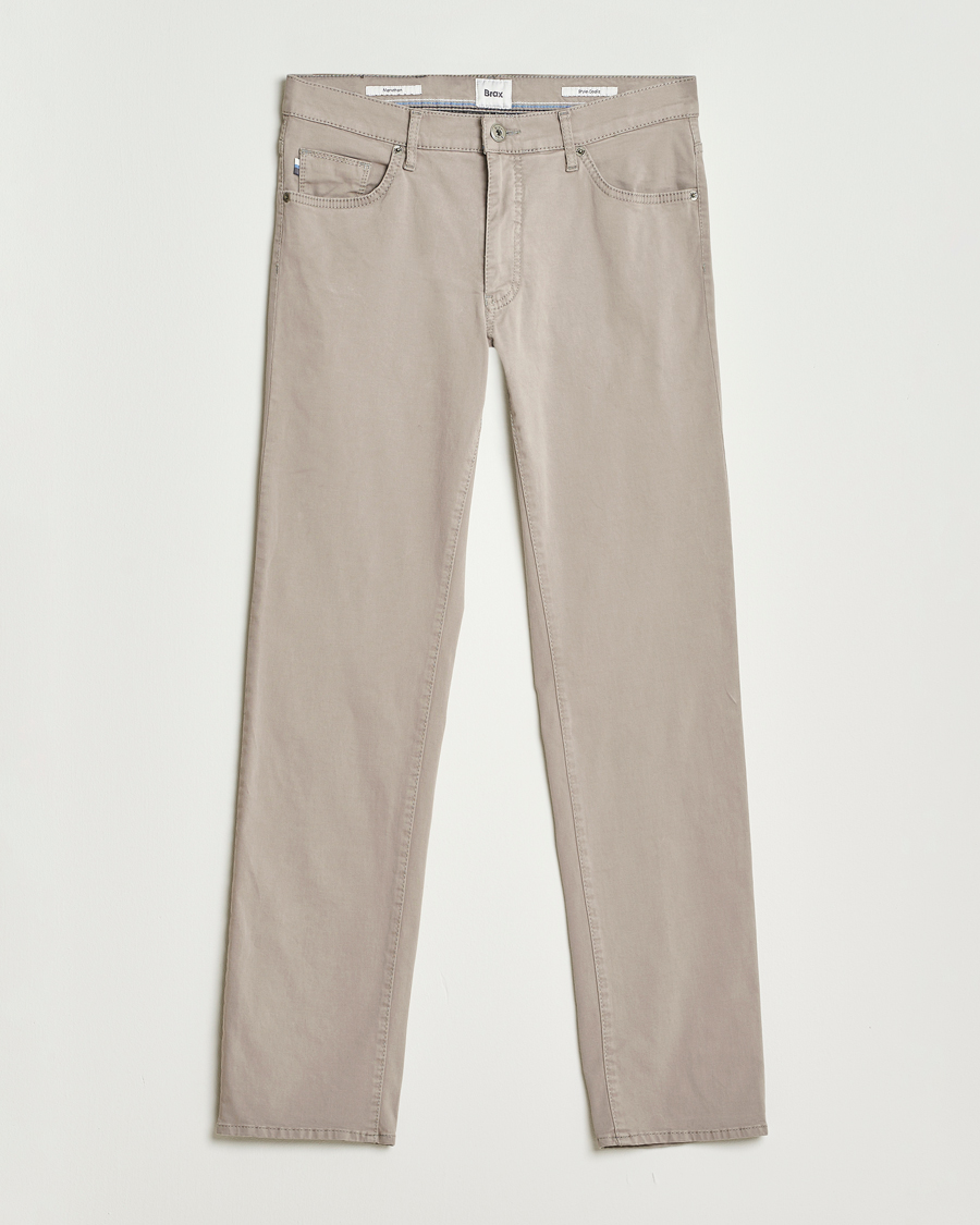 Hombres | Pantalones | Brax | Cadiz Cotton Satin 5-Pocket Pants Stone