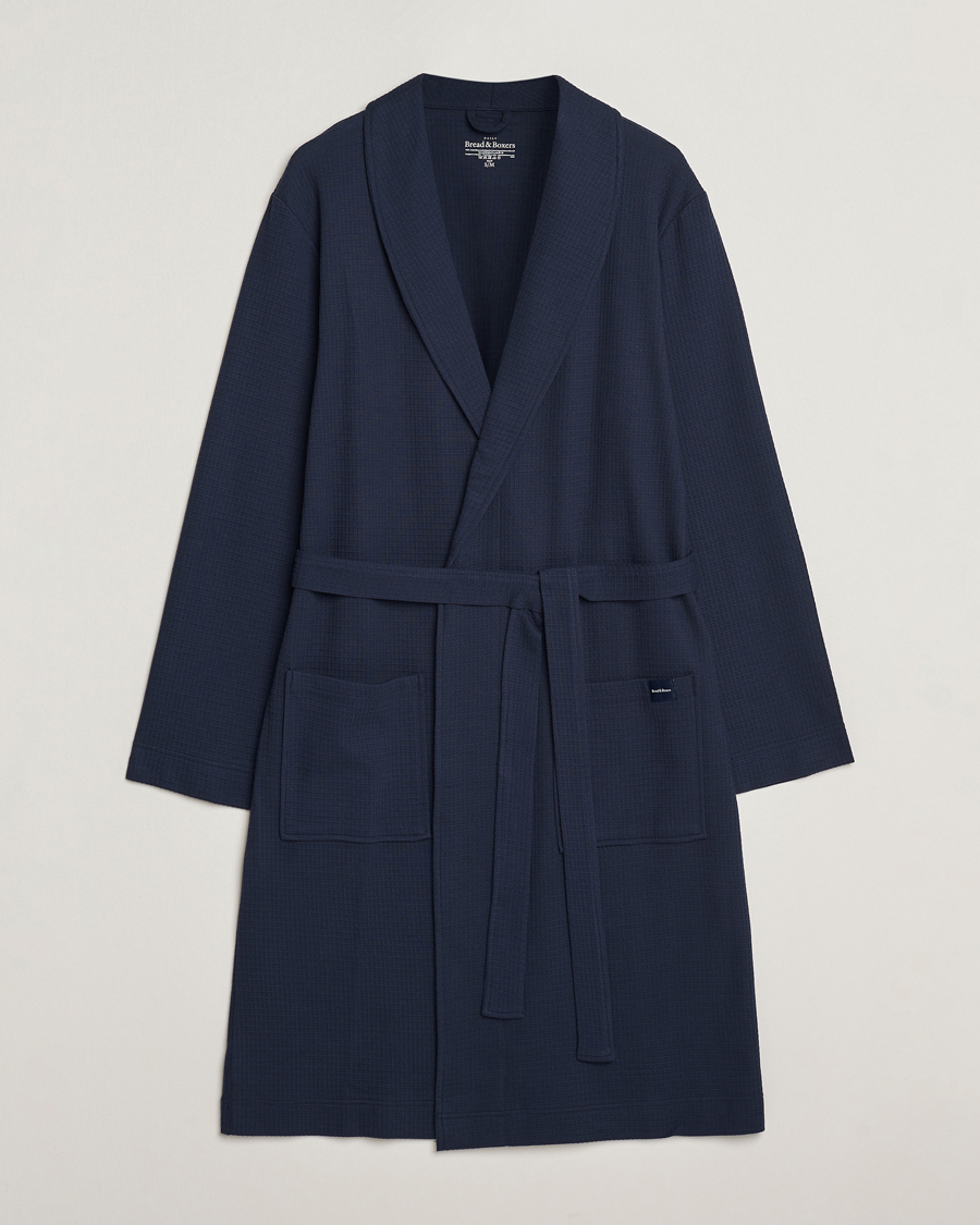 Hombres | Pijamas y batas | Bread & Boxers | Waffle Robe Navy Blue