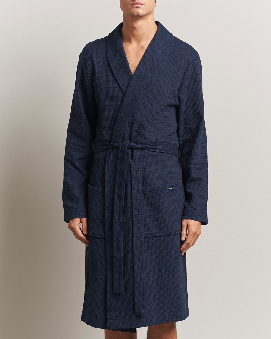 Hombres | Pijamas y batas | Bread & Boxers | Waffle Robe Navy Blue