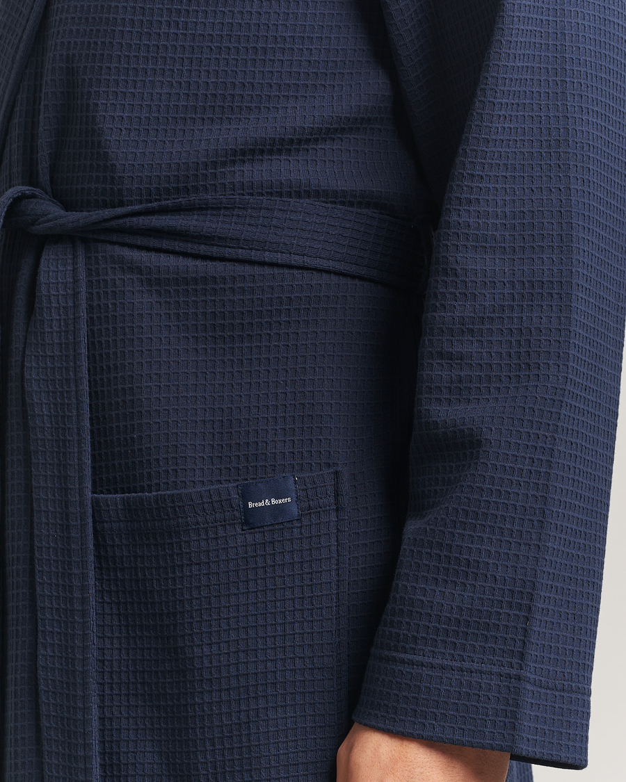 Hombres | Pijamas y batas | Bread & Boxers | Waffle Robe Navy Blue