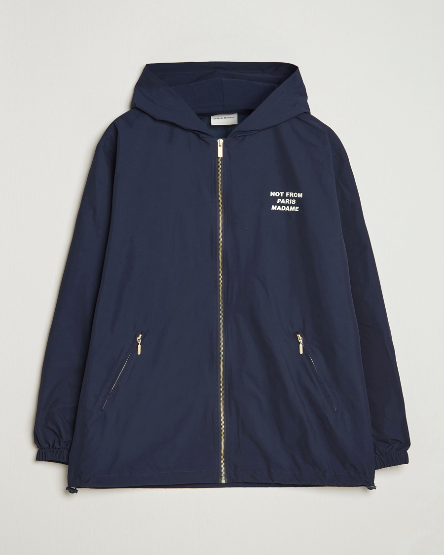 Hombres | Abrigos y chaquetas | Drôle de Monsieur | La Veste Capuche Slogan Jacket Navy