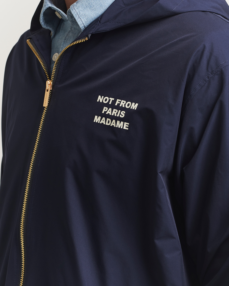 Hombres | Abrigos y chaquetas | Drôle de Monsieur | La Veste Capuche Slogan Jacket Navy