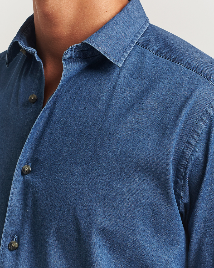 Hombres | Camisas | Eton | Casual Fit Denim Shirt Dark Wash