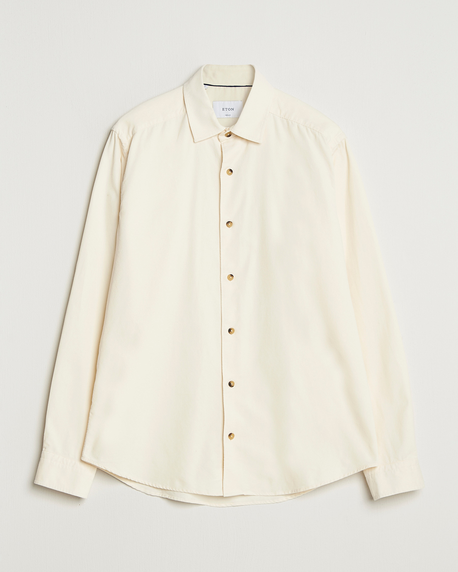 Hombres | Camisas | Eton | Casual Fit Corduroy Shirt Off White