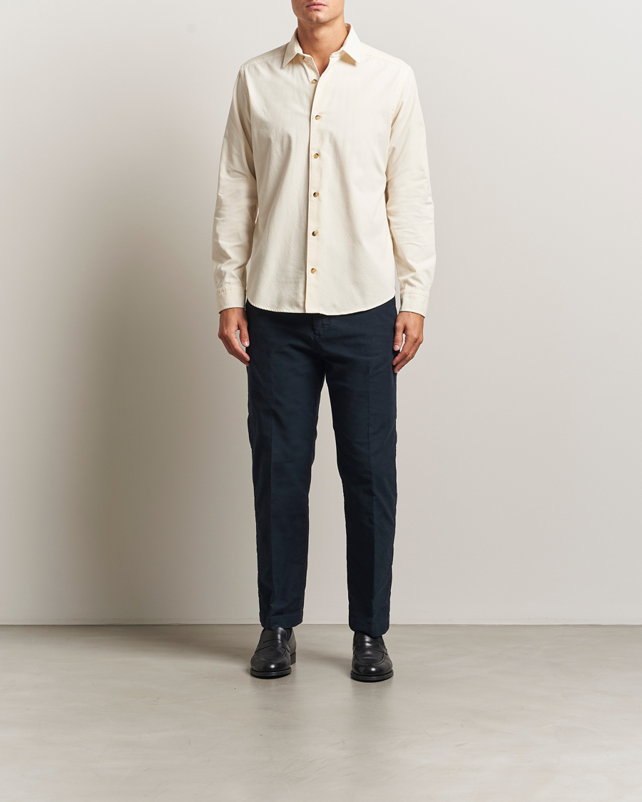 Hombres | Camisas | Eton | Casual Fit Corduroy Shirt Off White