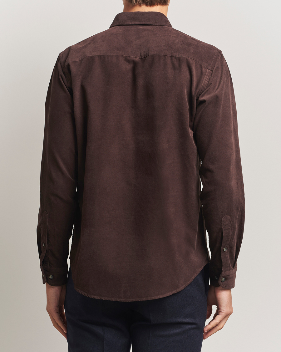 Hombres | Camisas | Eton | Casual Fit Corduroy Shirt Dark Brown