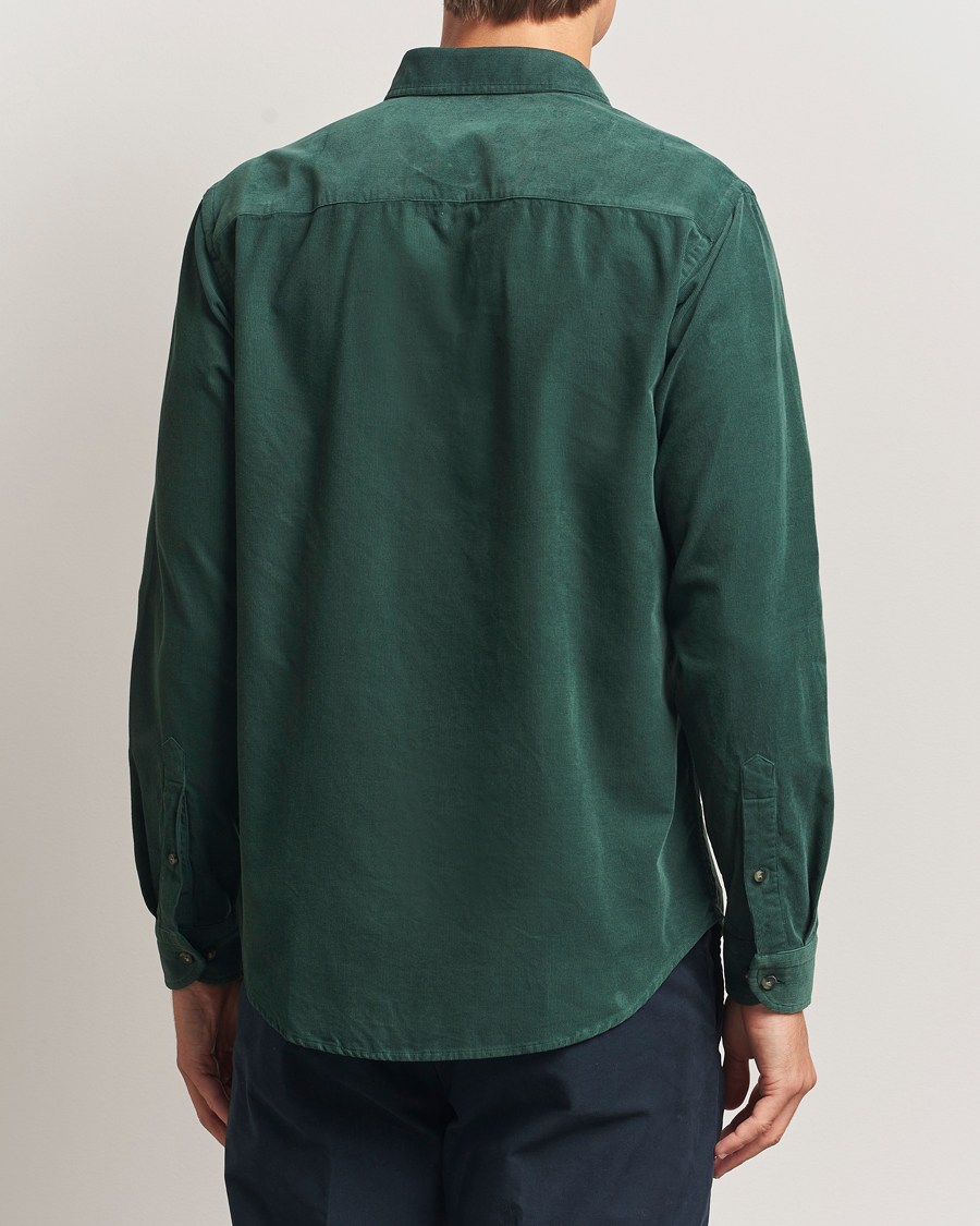 Hombres | Camisas | Eton | Casual Fit Corduroy Shirt Dark Green