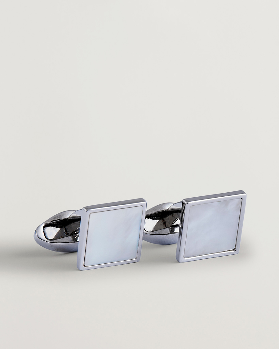 Hombres | Gemelos | Eton | Mother of Pearl Cufflink White