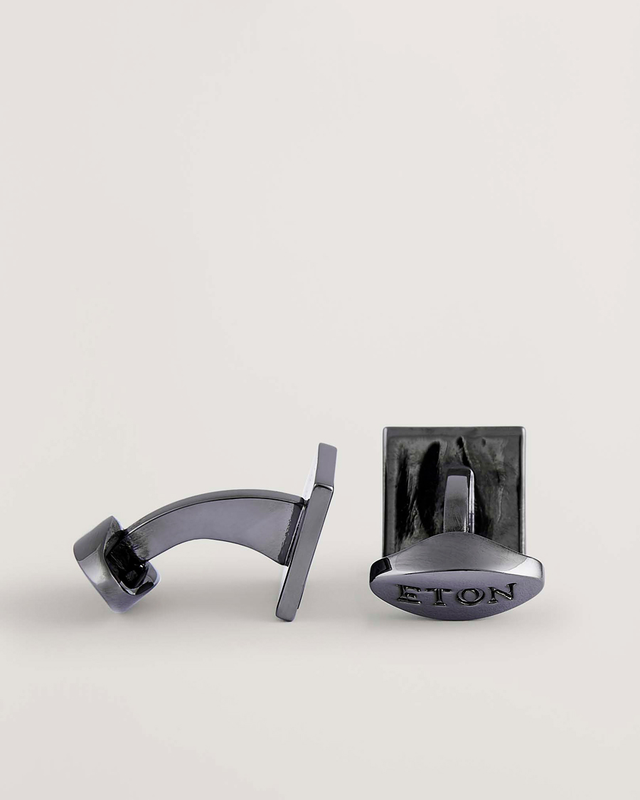 Hombres | Gemelos | Eton | Mother of Pearl Cufflink Dark Grey