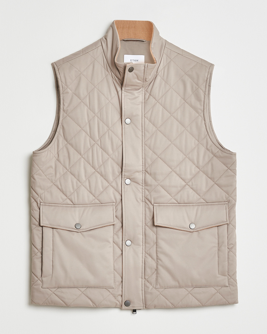 Hombres | Abrigos y chaquetas | Eton | Quilted Shell Vest Beige