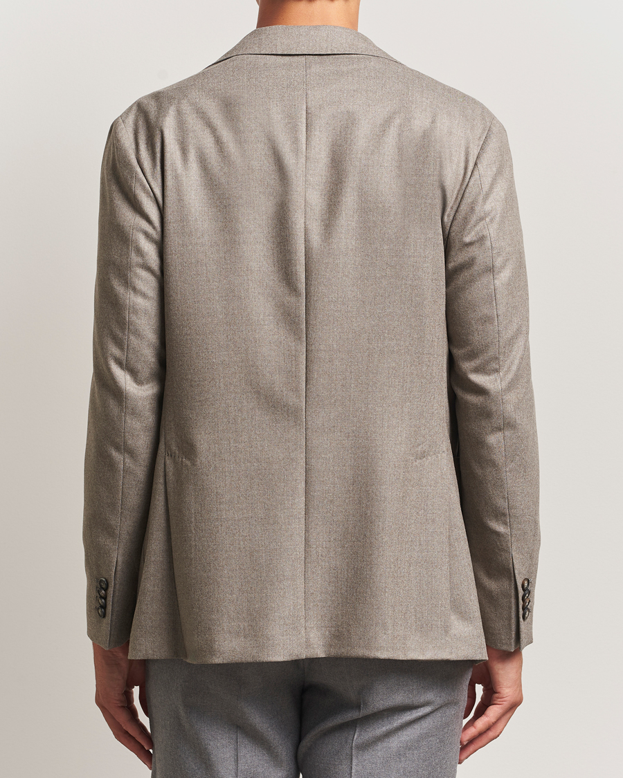 Hombres | Blazers | Eton | Wool Flannel Patch Pocket Blazer Beige