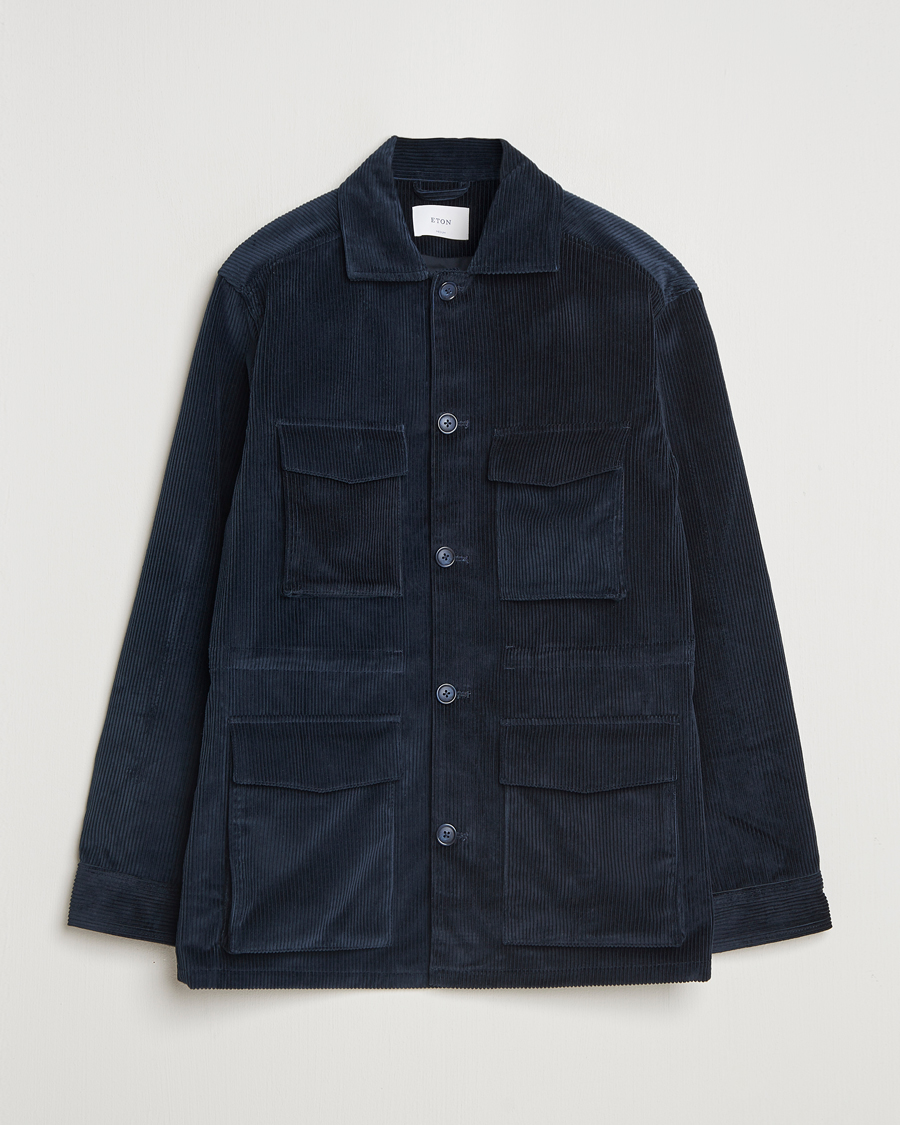 Hombres | Abrigos y chaquetas | Eton | Corduroy Field Jacket Navy