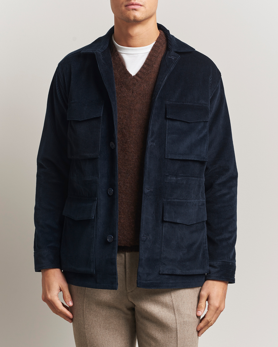 Hombres | Abrigos y chaquetas | Eton | Corduroy Field Jacket Navy