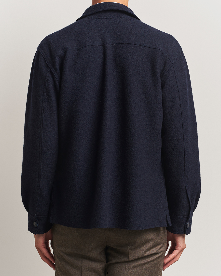 Hombres | Camisas | Eton | Boiled Wool Overshirt Navy