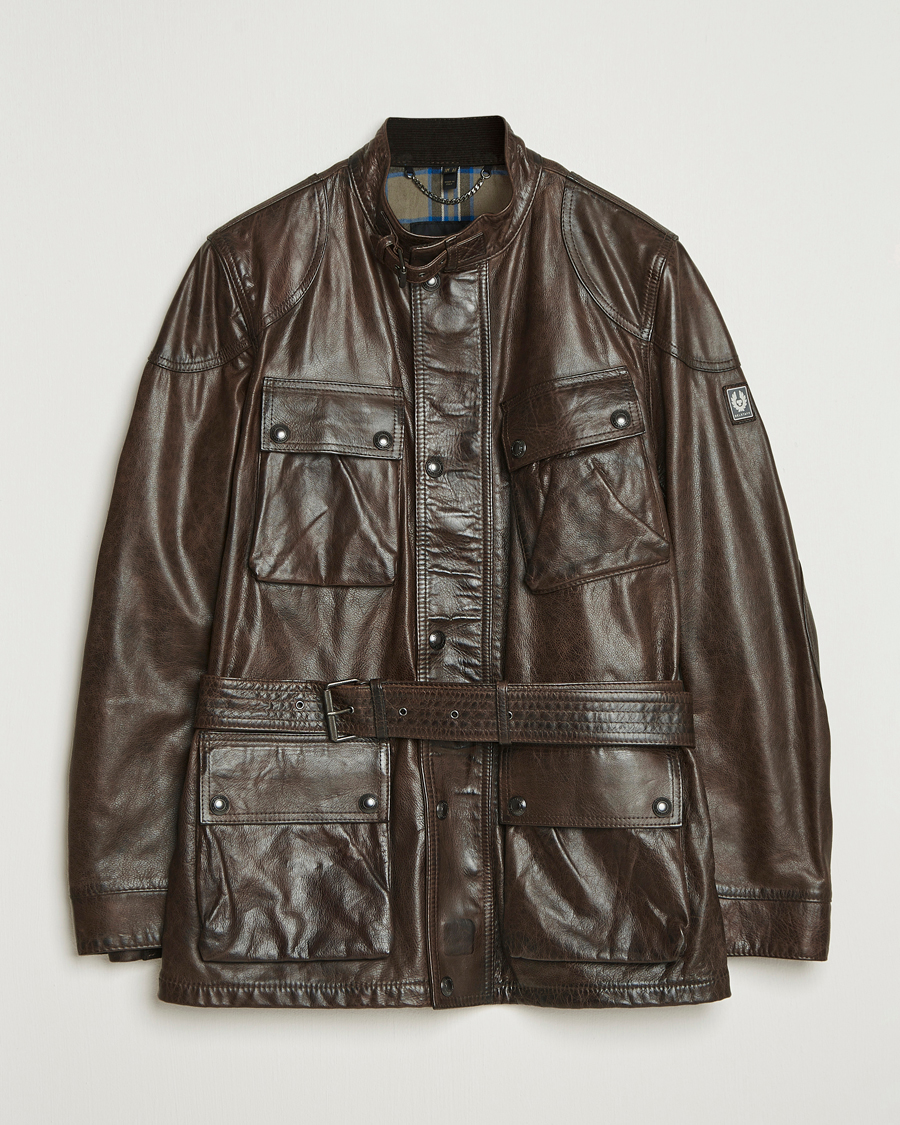 Hombres | Abrigos y chaquetas | Belstaff | Trailmaster Panther Leather Jacket Dark Earth