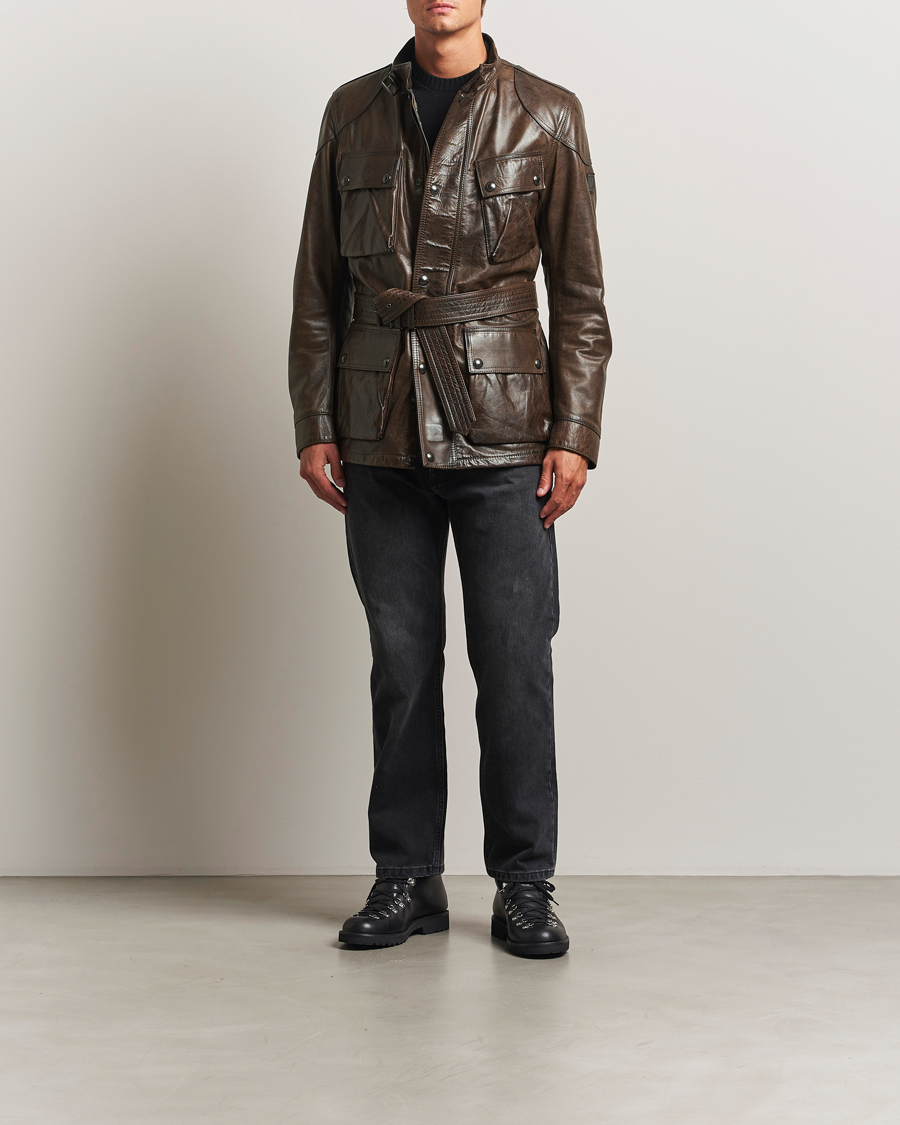 Hombres | Abrigos y chaquetas | Belstaff | Trailmaster Panther Leather Jacket Dark Earth