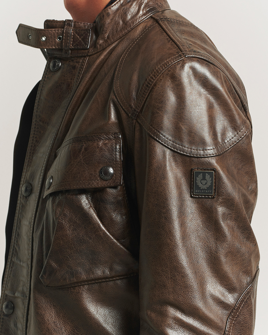 Belstaff Trailmaster Panther Leather Jacket Dark Earth en