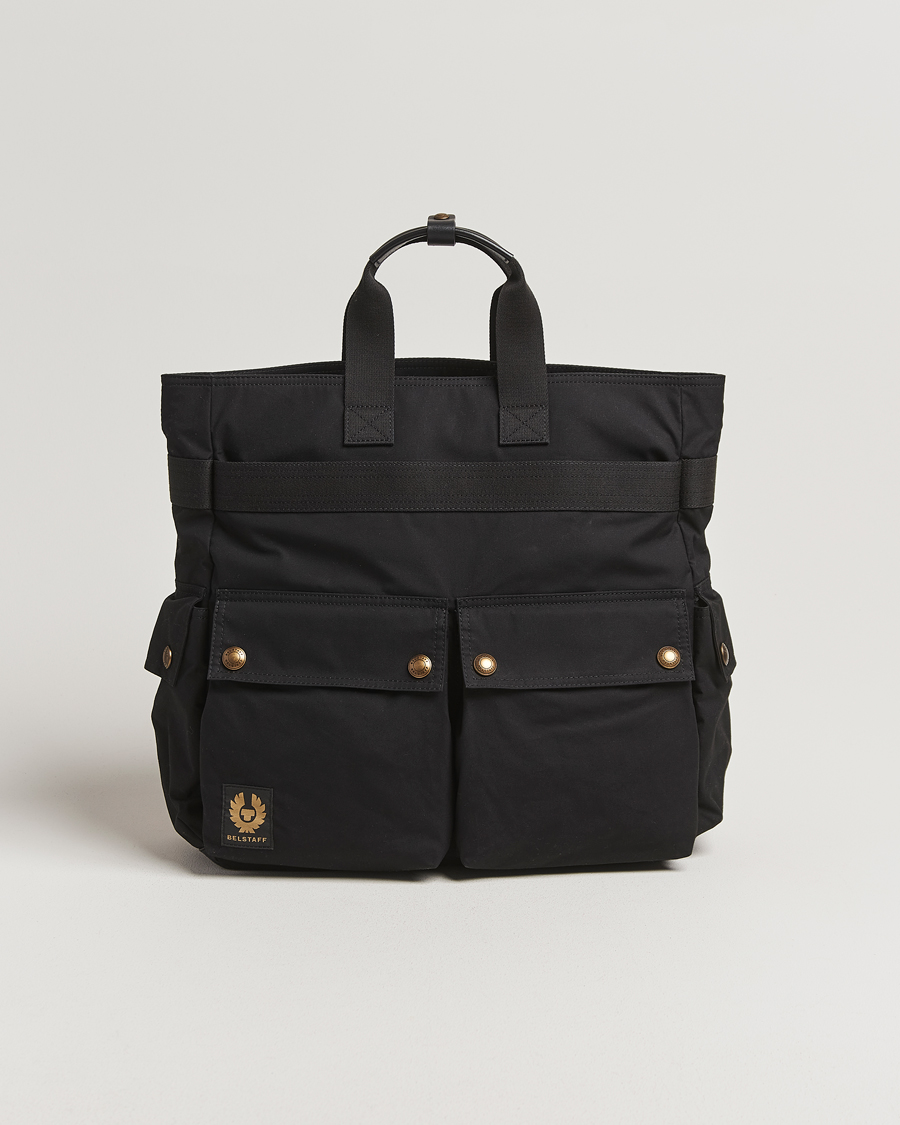 Hombres | Belstaff Trailmaster 2-Way Wax Tote Black | Belstaff | Trailmaster 2-Way Wax Tote Black