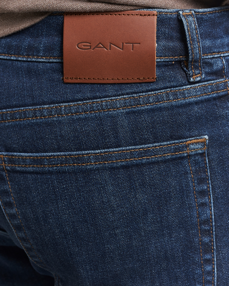 Hombres | Vaqueros | Gant | Regular Fit Jeans Dark Blue Worn In