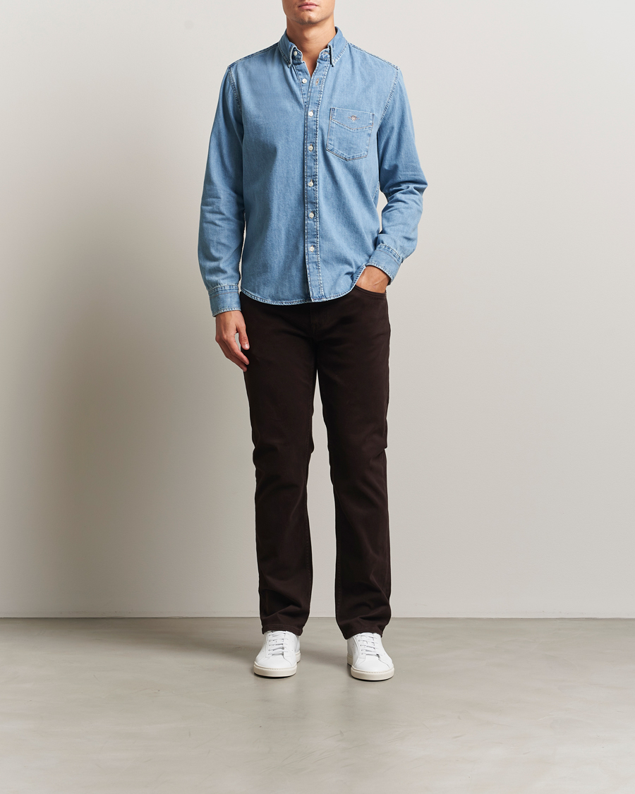 Hombres | Pantalones | Gant | Regular Fit Moleskin 5-Pocket Trousers Deep Brown
