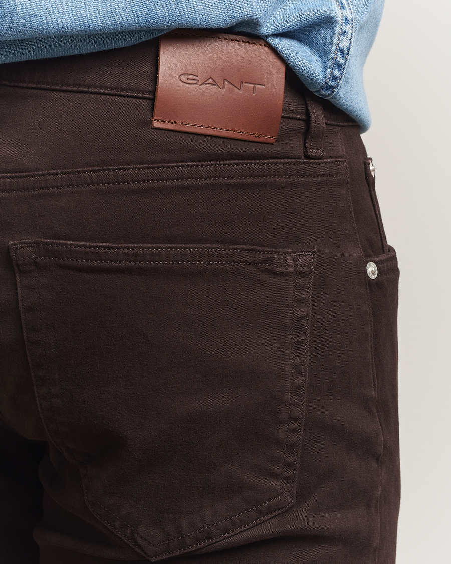 Hombres | Pantalones | Gant | Regular Fit Moleskin 5-Pocket Trousers Deep Brown