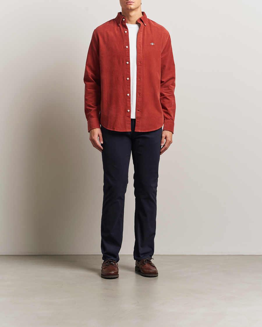 Hombres | Pantalones | Gant | Regular Fit Moleskin 5-Pocket Trousers Evening Blue