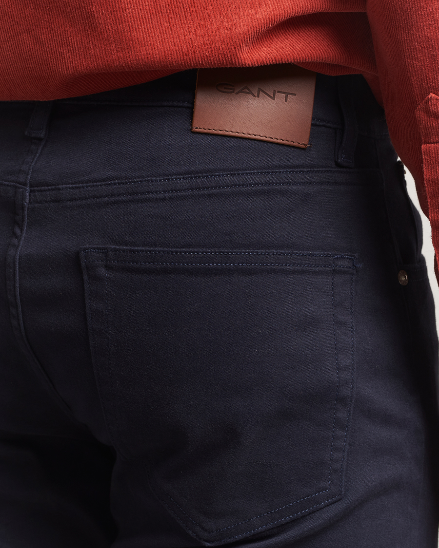 Hombres | Pantalones | Gant | Regular Fit Moleskin 5-Pocket Trousers Evening Blue