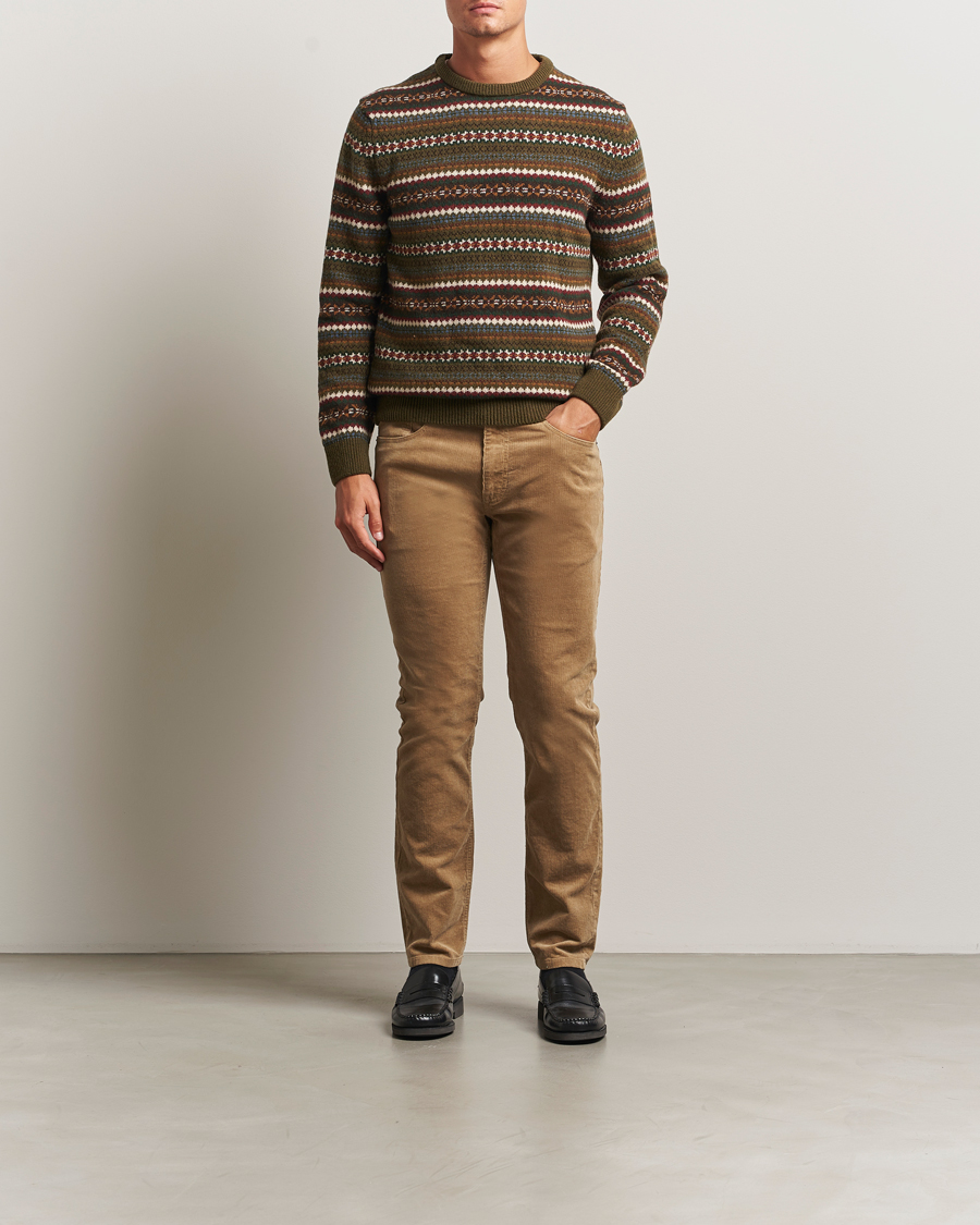 Hombres | Pantalones | Gant | Cord 5-Pocket Jeans Light Taupe