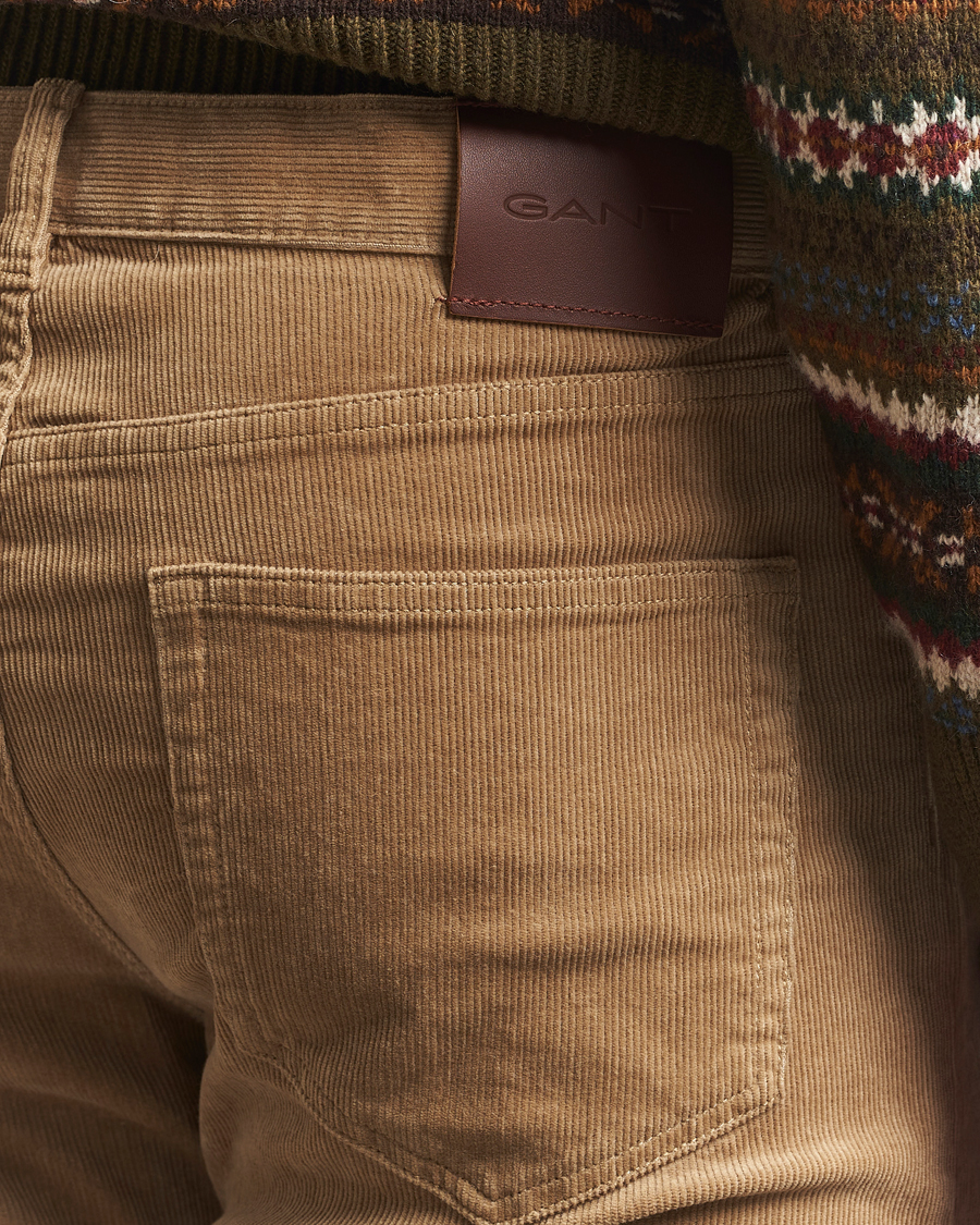 Hombres | Pantalones | Gant | Cord 5-Pocket Jeans Light Taupe