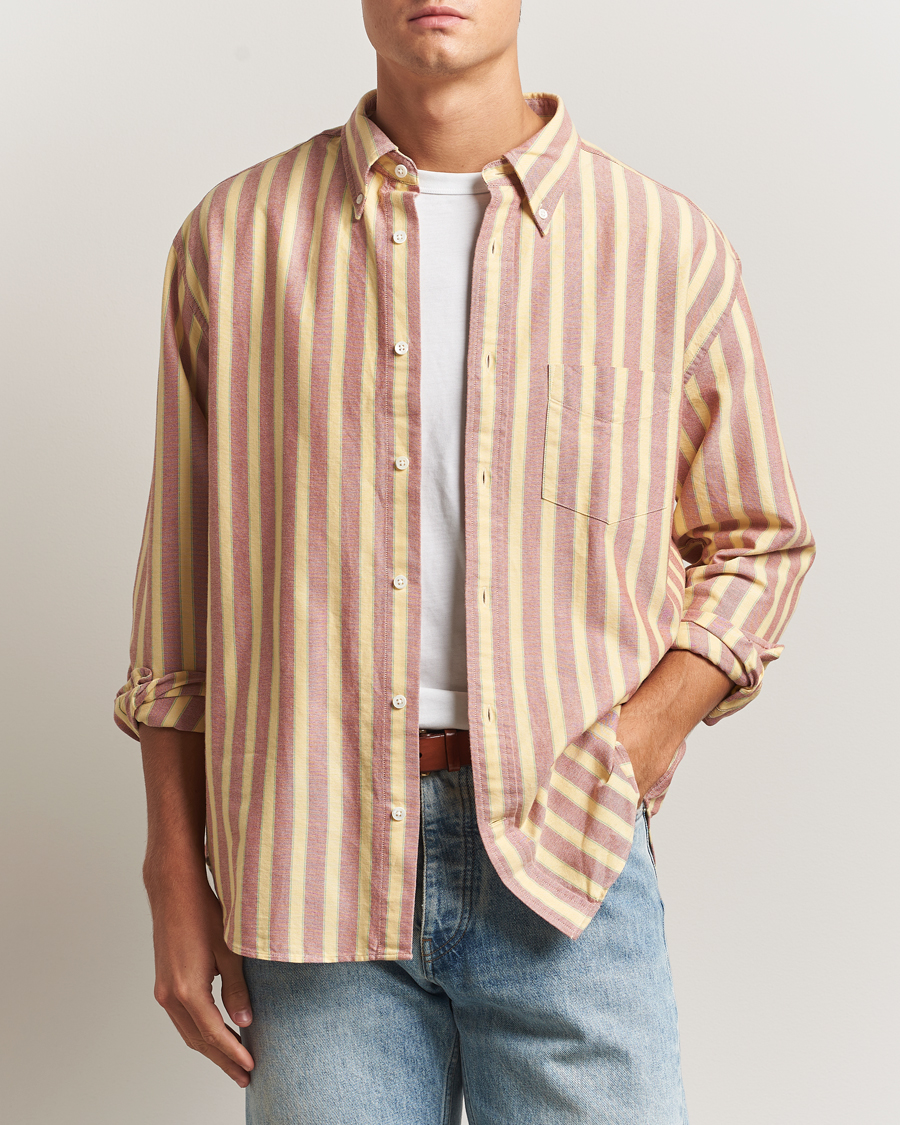 Hombres | Camisas | Gant | Relaxed Fit Striped Heritage Oxford Shirt Modern Rust