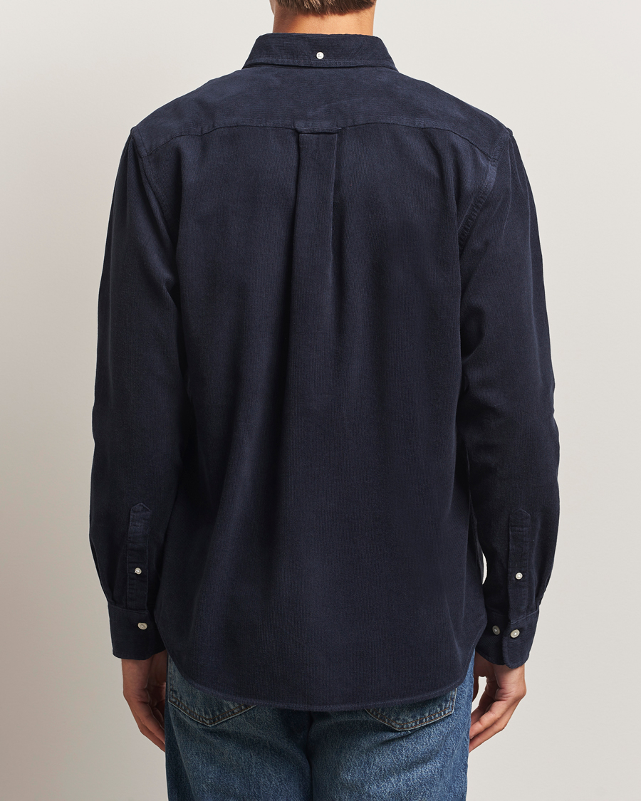 Hombres | Camisas | Gant | Regular Fit Corduroy Shirt Evening Blue