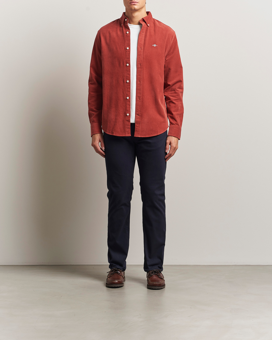 Hombres | Camisas | Gant | Regular Fit Corduroy Shirt Modern Rust