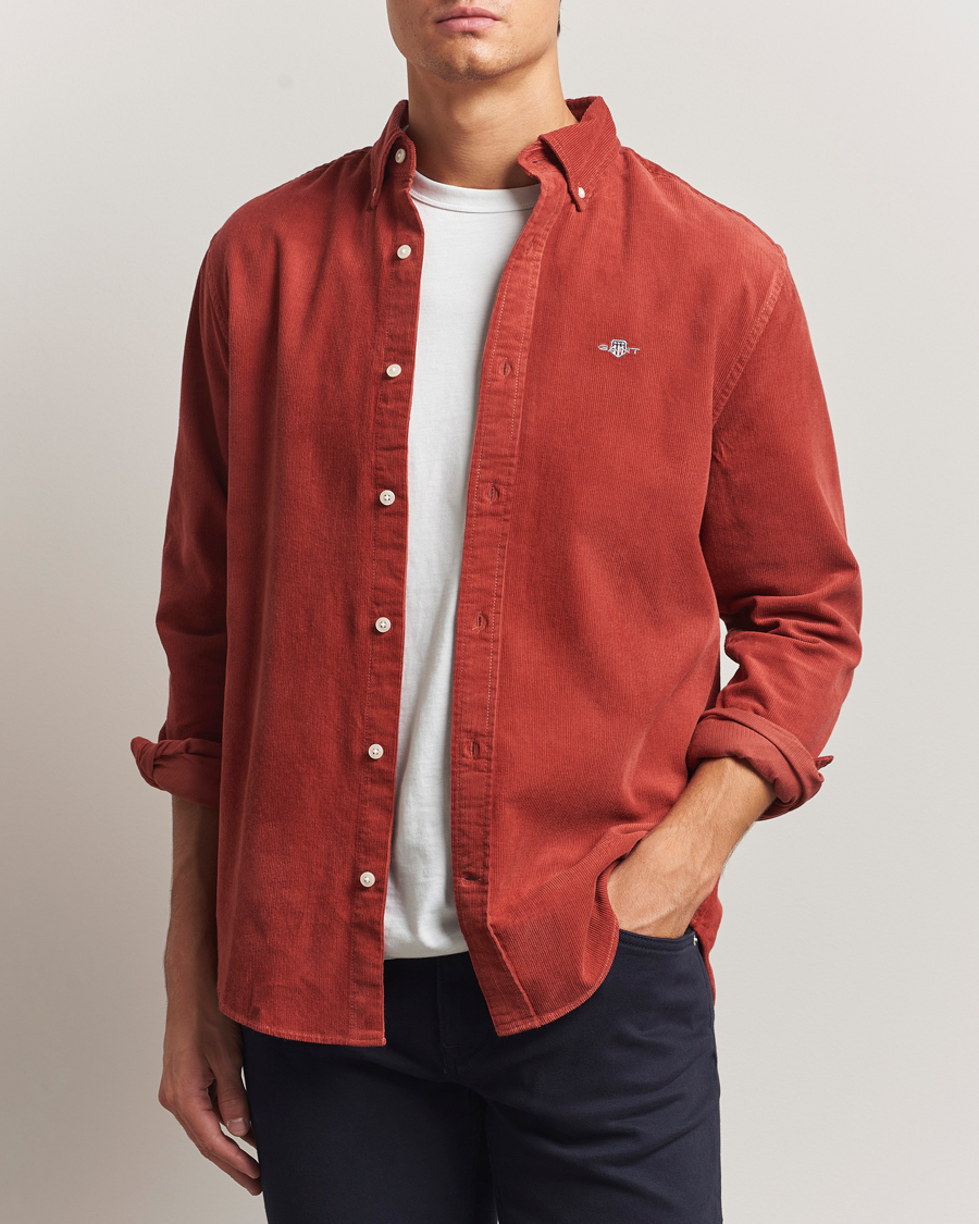 Hombres | Camisas | Gant | Regular Fit Corduroy Shirt Modern Rust