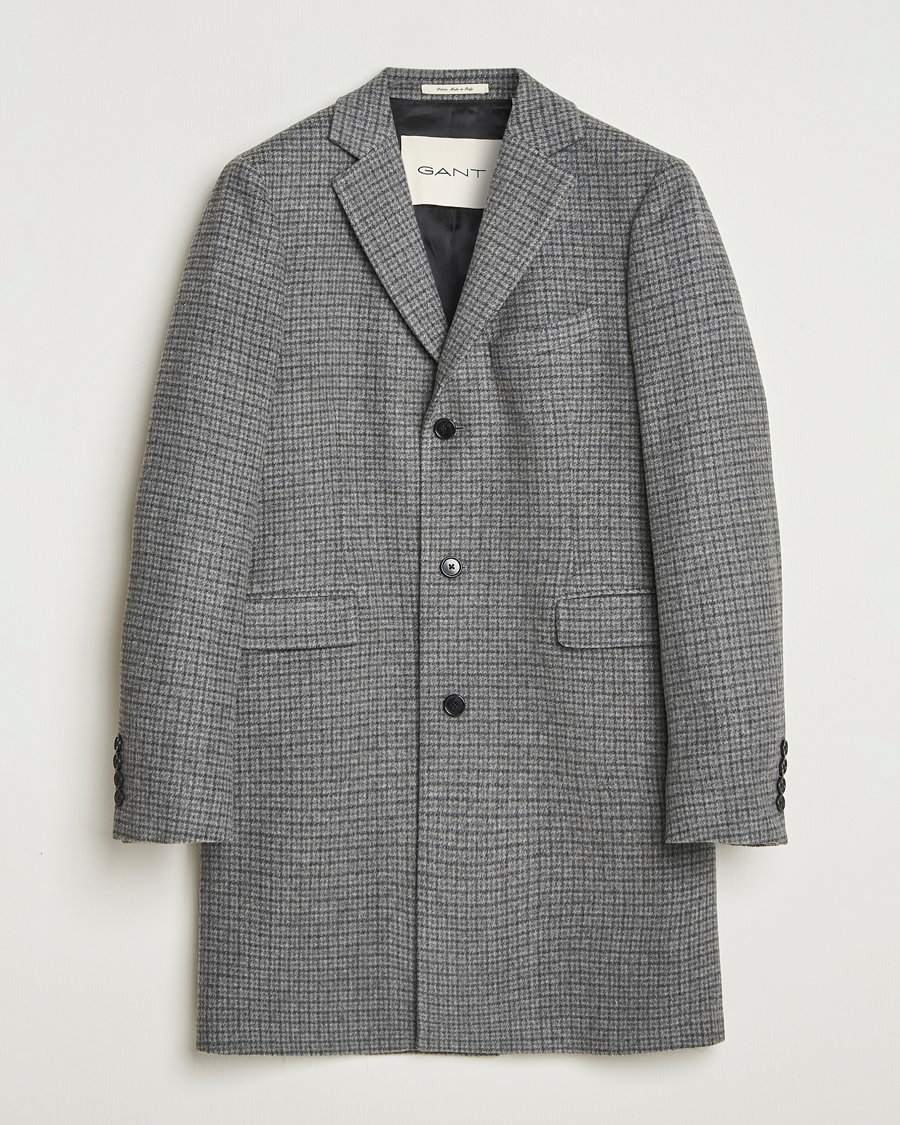 Hombres | Abrigos y chaquetas | Gant | Classic Wool Houndstooth Coat Black