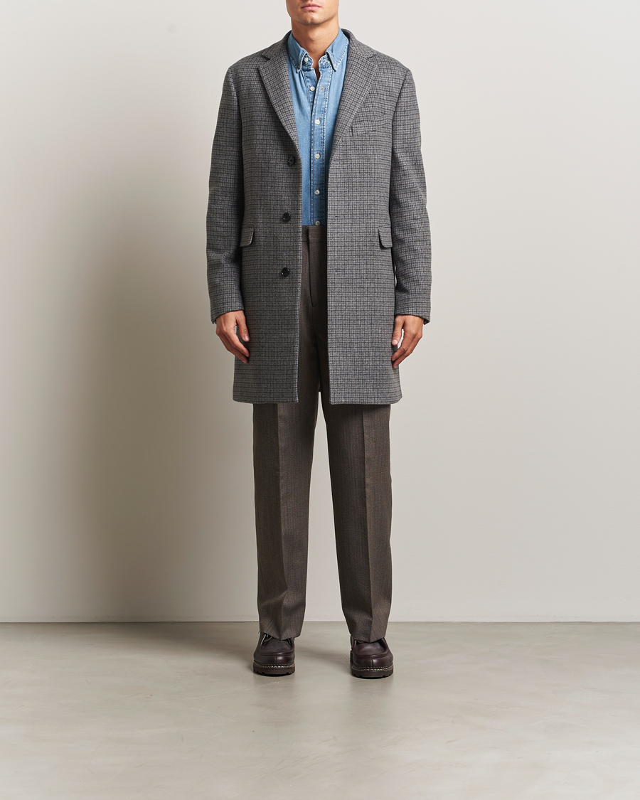 Hombres | Abrigos y chaquetas | Gant | Classic Wool Houndstooth Coat Black
