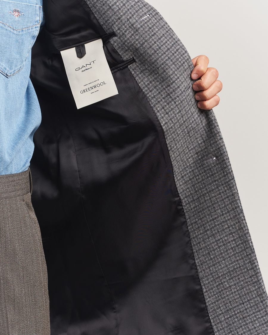 Hombres | Abrigos y chaquetas | Gant | Classic Wool Houndstooth Coat Black