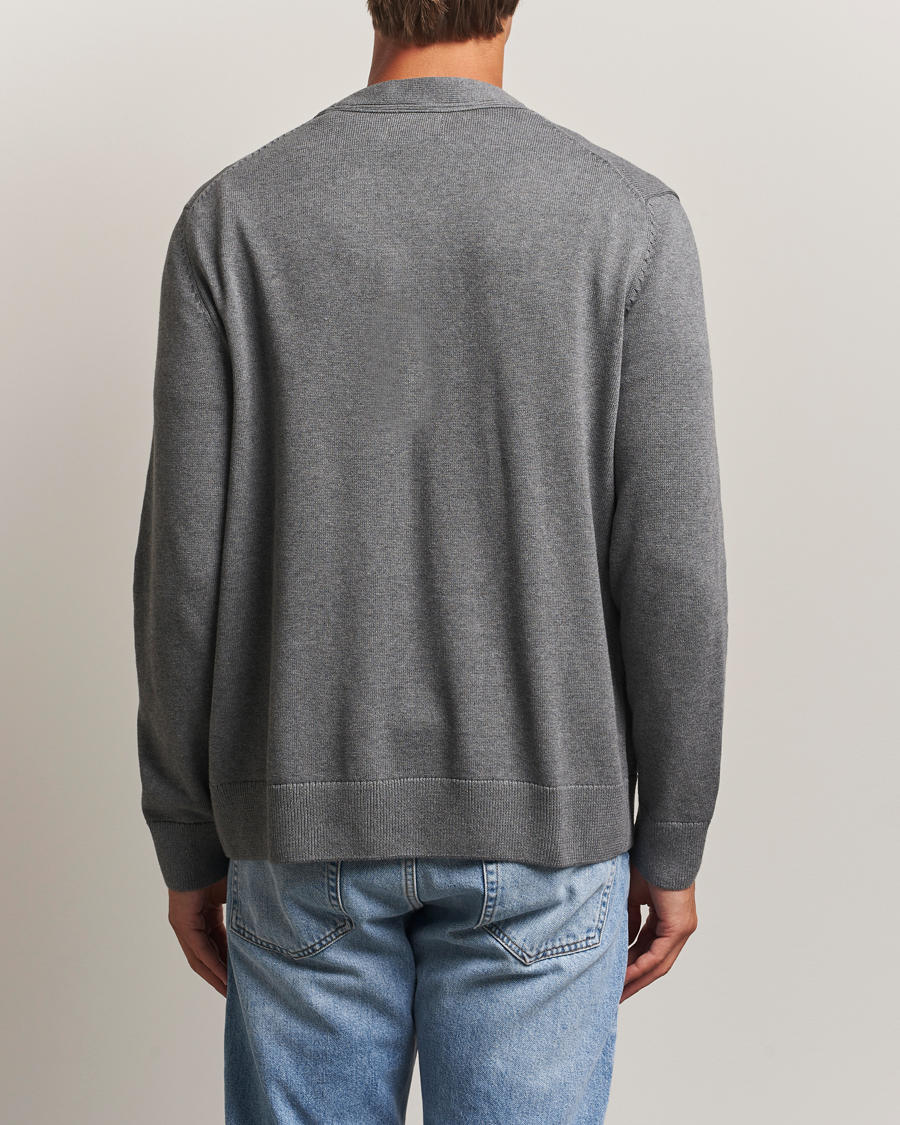 Hombres | Jerséis y prendas de punto | Gant | Casual Cotton Cardigan Dark Grey Melange