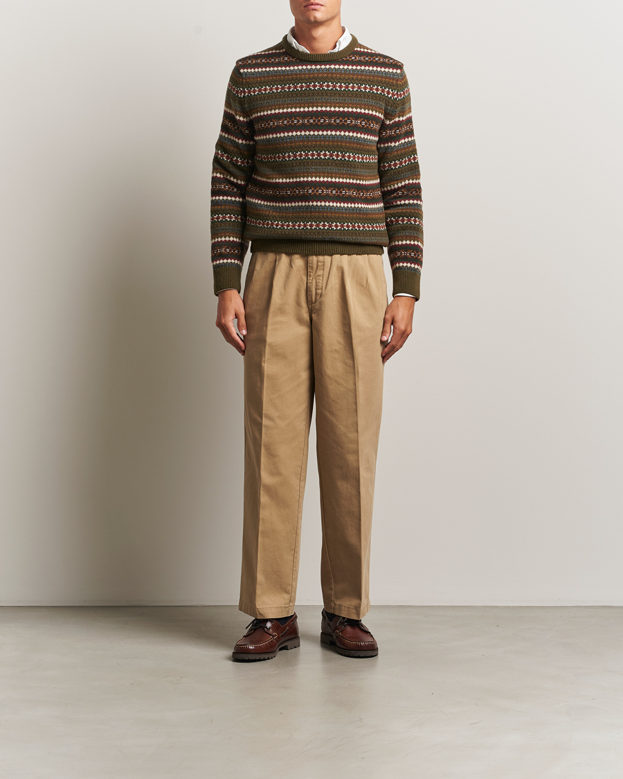 Hombres | Jerséis y prendas de punto | Gant | Fair Isle Knitted Crew Neck Sweater Country Green