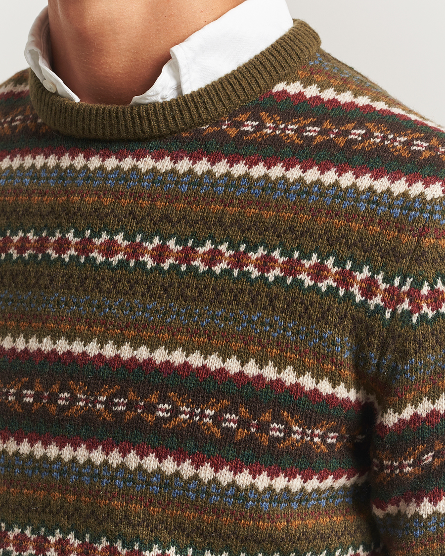 Hombres | Jerséis y prendas de punto | Gant | Fair Isle Knitted Crew Neck Sweater Country Green