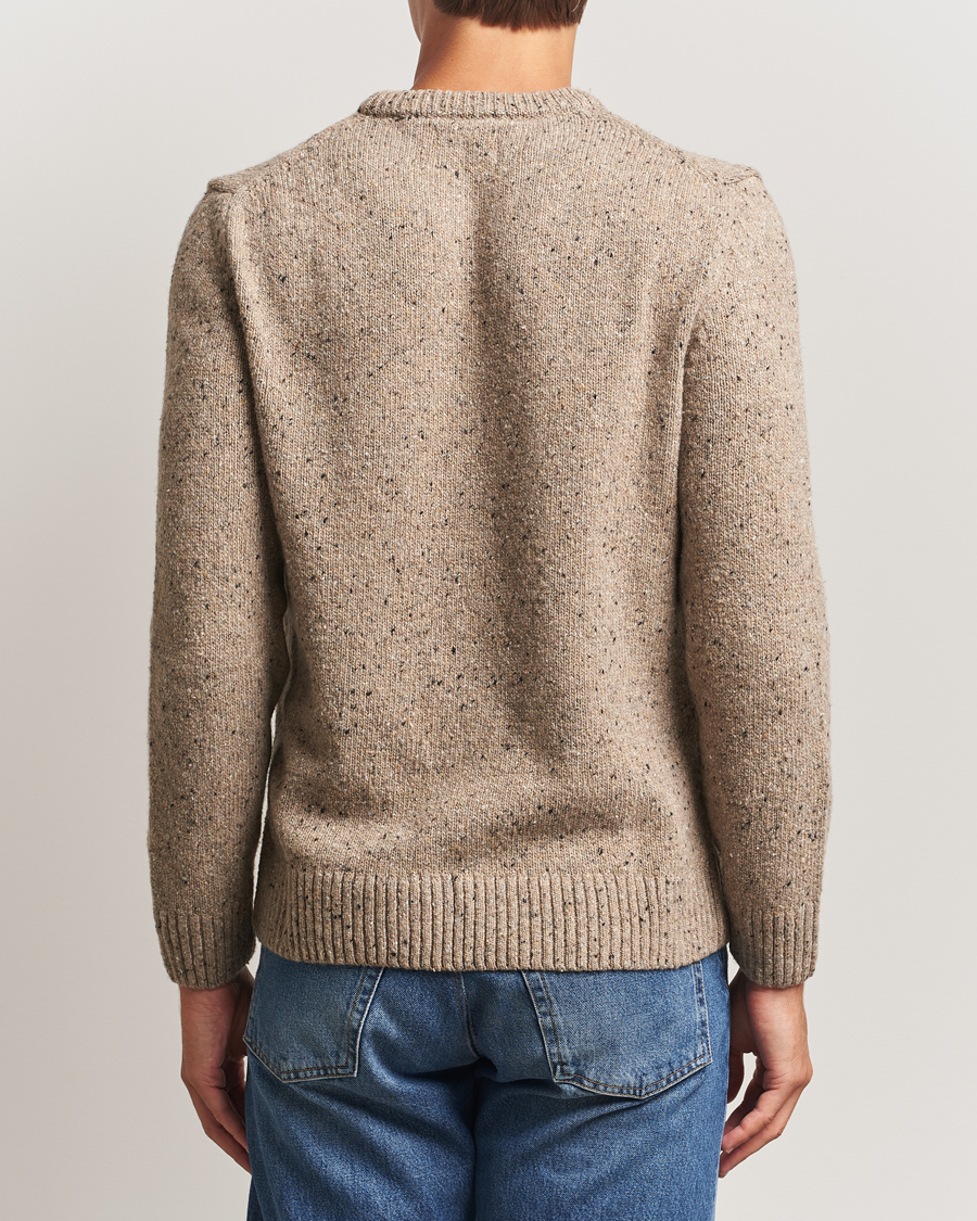 Hombres | Jerséis y prendas de punto | Gant | Neps Wool Crew Neck Sand Melange