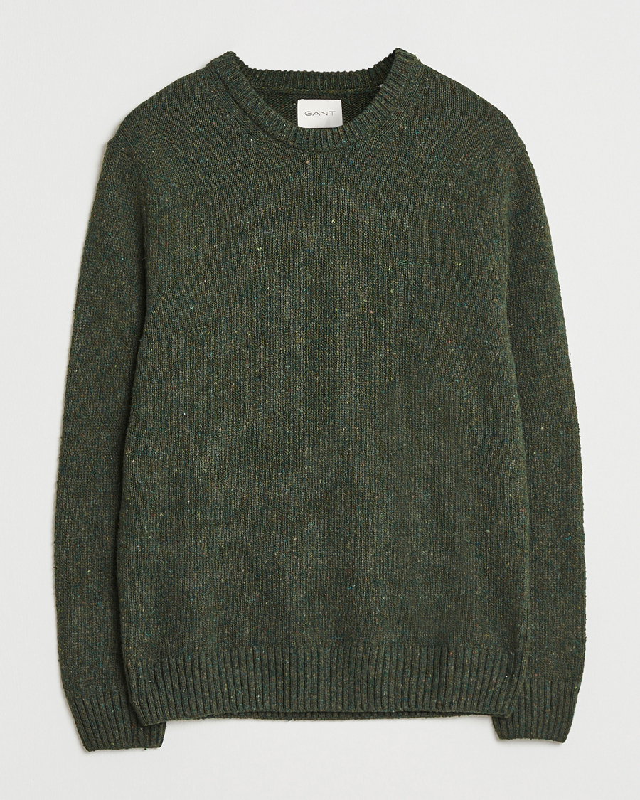 Hombres | Jerséis y prendas de punto | GANT | Neps Wool Crew Neck Country Green