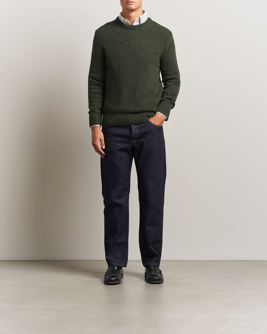 Hombres | Jerséis y prendas de punto | GANT | Neps Wool Crew Neck Country Green