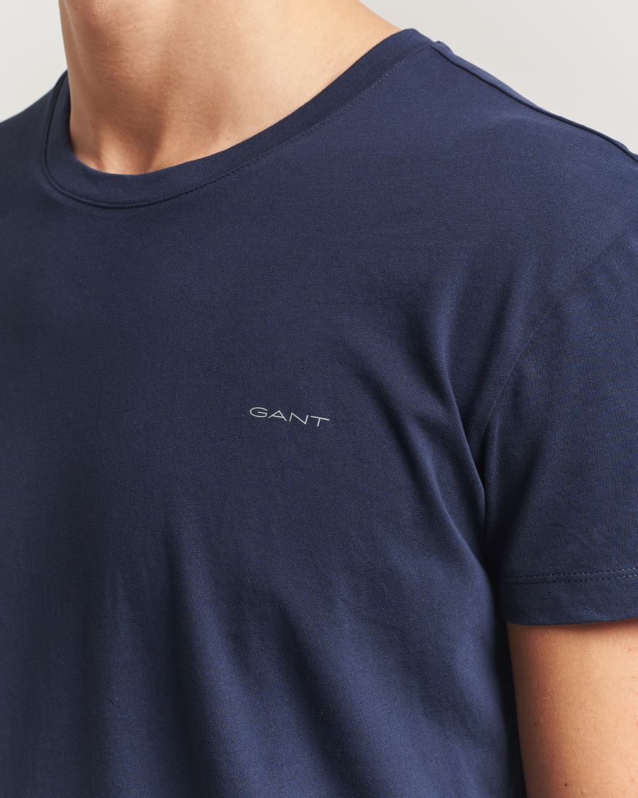 Hombres | Camisetas | GANT | 2-Pack Crew Neck T-Shirt Light Grey/Navy