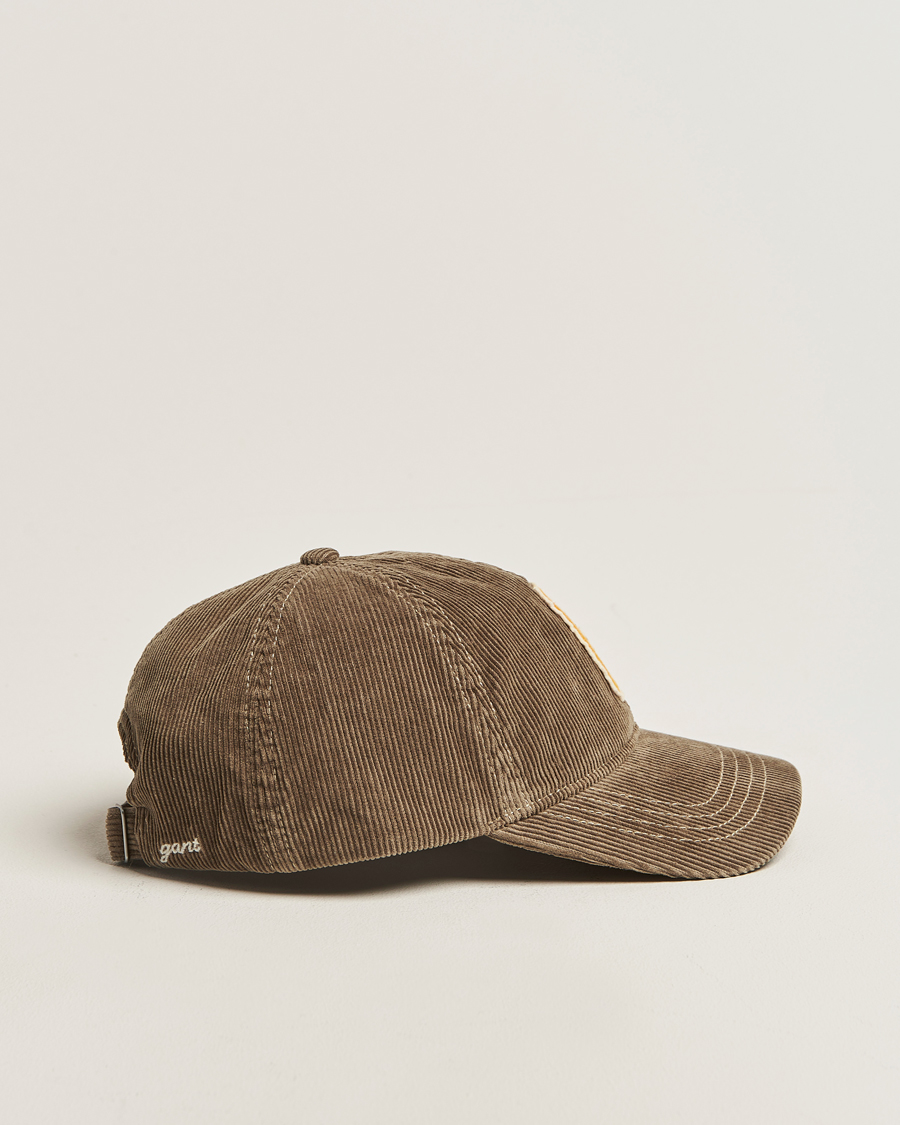 Hombres | Sombreros y gorras | GANT | G Badge Corduroy Cap Taupe Beige