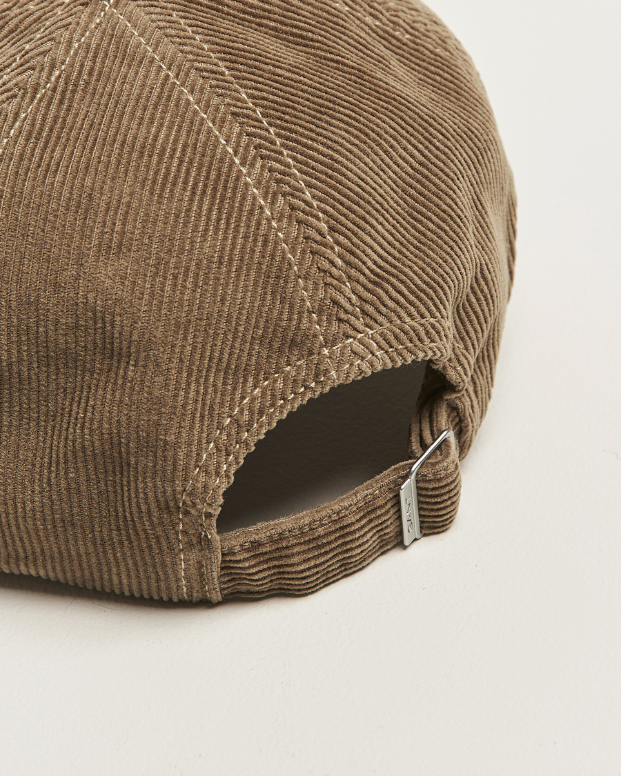 Hombres | Sombreros y gorras | GANT | G Badge Corduroy Cap Taupe Beige